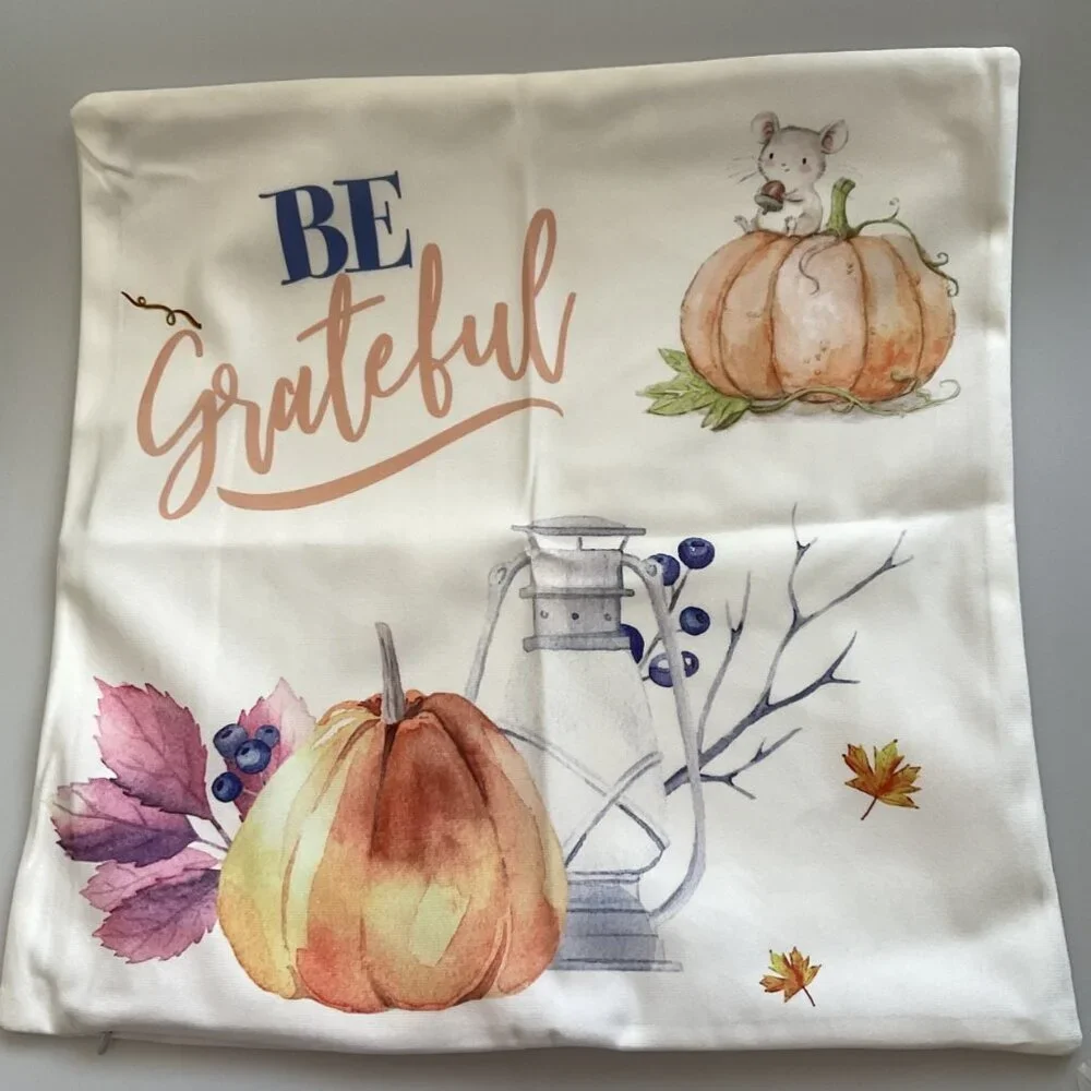 Fall Autumn Harvest Pumpkin Owl Pillow Covers Set Of 4 Soft